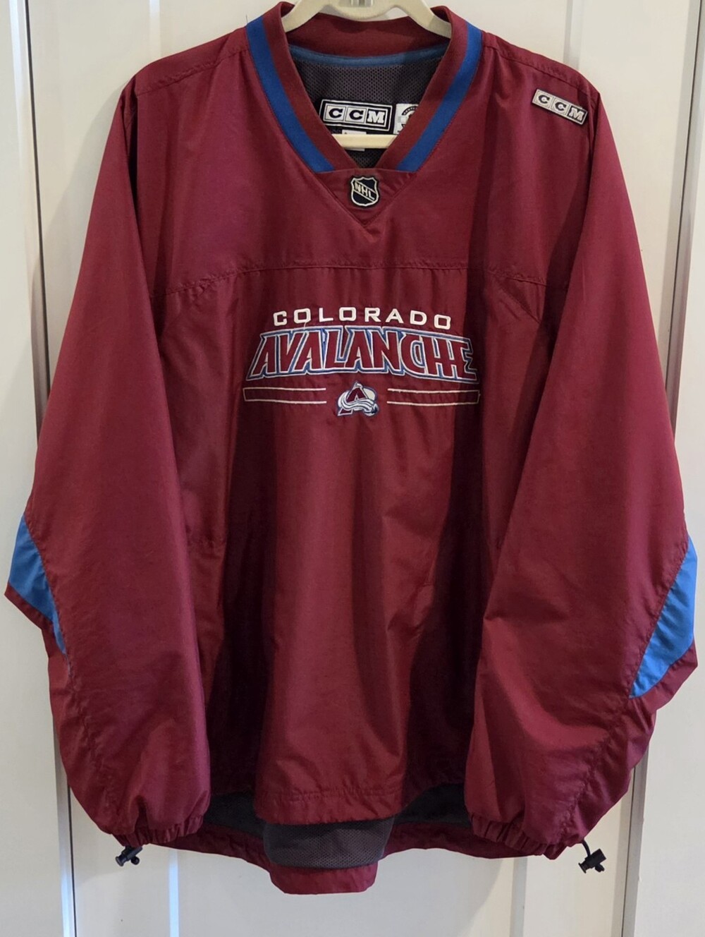 Vintage CCM Center Ice Colorado Avalanche Pullover Hockey Jacket - Size XL